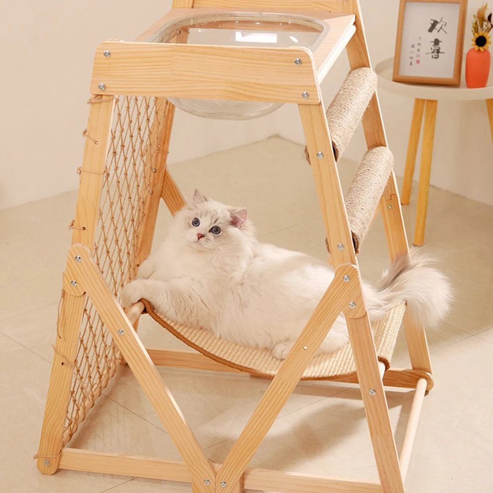 Cat Climbing Frame Space Capsule Scratching Board Hammock Sisal Wear-resistant Not Falling Chips Climbing Net Pet Supplies