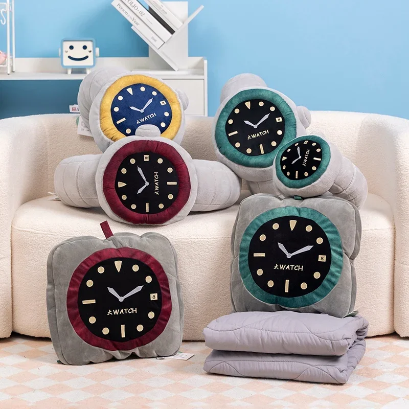 Funny  Watch Plush Pillow Quilt Simulation Watch Cushion Stuffed Plush Toys Sofa Car Decoration Great Creative Birthday Gift