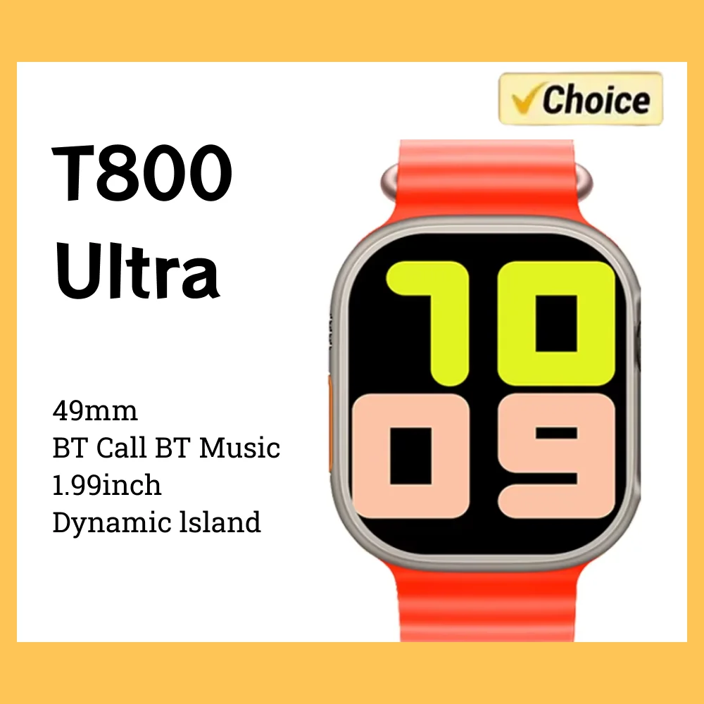 New Watch T800 U2 Smart Watch 49mm 2024 New NFC Men Women GPS Track Bluetooth Call BT Music Games Wireless Charging Smartwatch