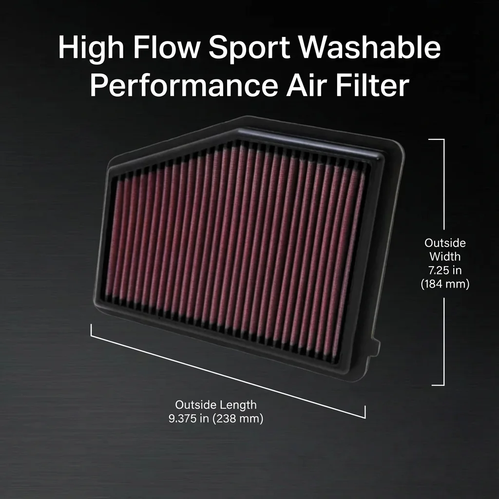 for Acura ILX 2.0L Honda Civic IX 9th Gen Civic Tourer 1.8L 2012-2018 High Flow Sport Washable Performance Air Filter 33-2468
