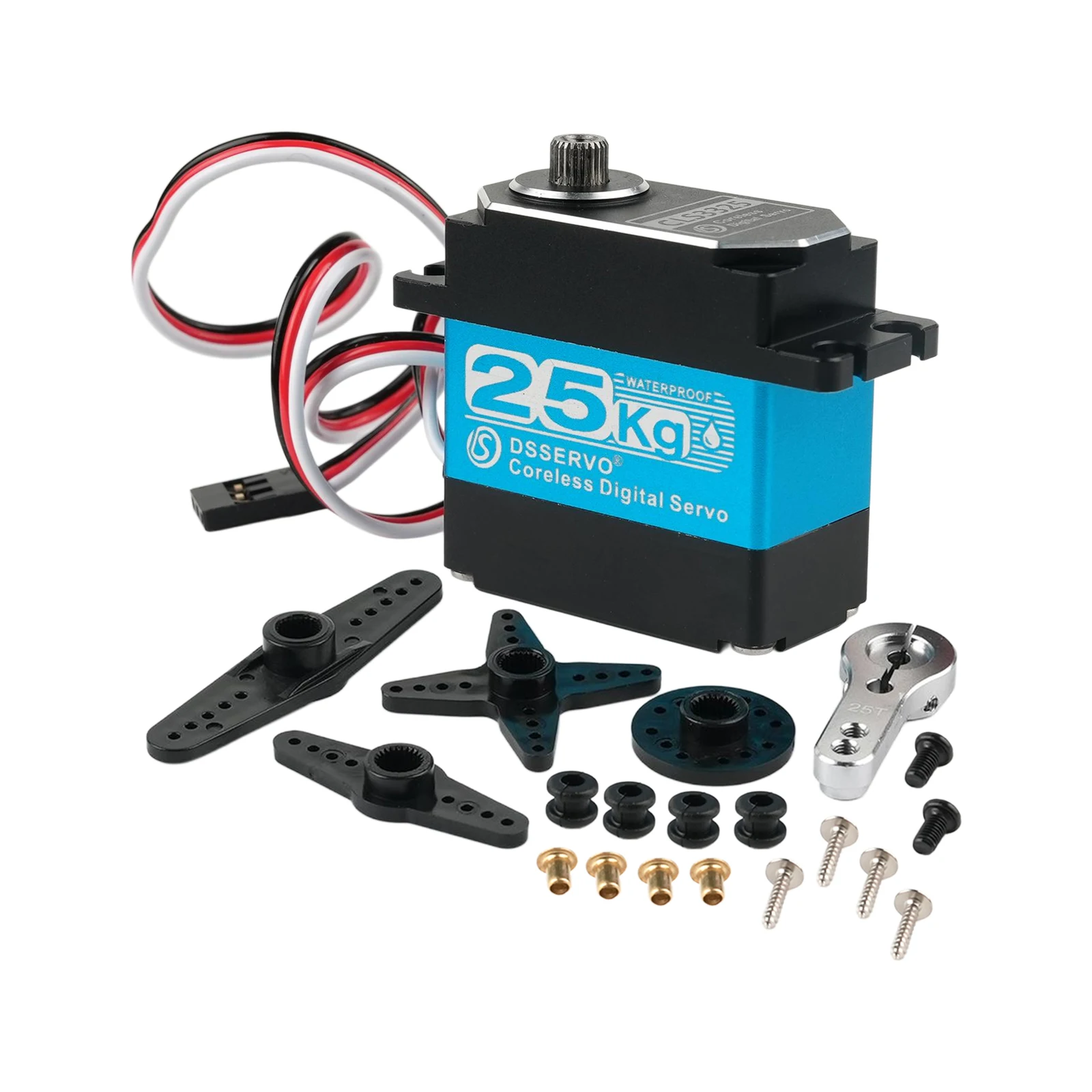 CLS3325 25KG Servo digitale Coppia elevata Corpo interamente in metallo Impermeabile IP67 Sterzo motore coreless per scala 1:8 1:10 RC Arrampicata