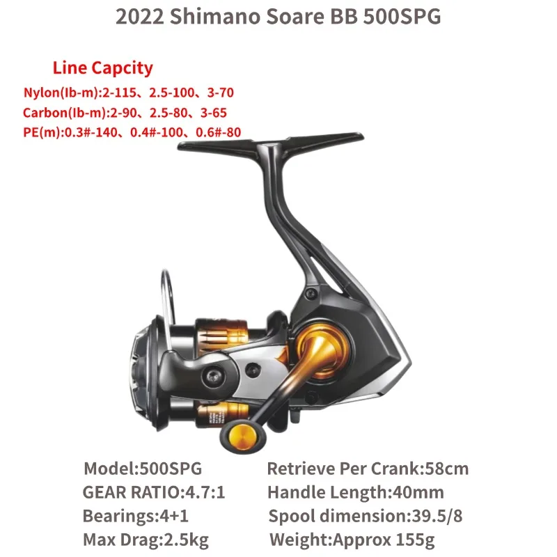 2022 Shimano Soare BB 500SPG C2000SSHG C2000SSPG Fishing Reels