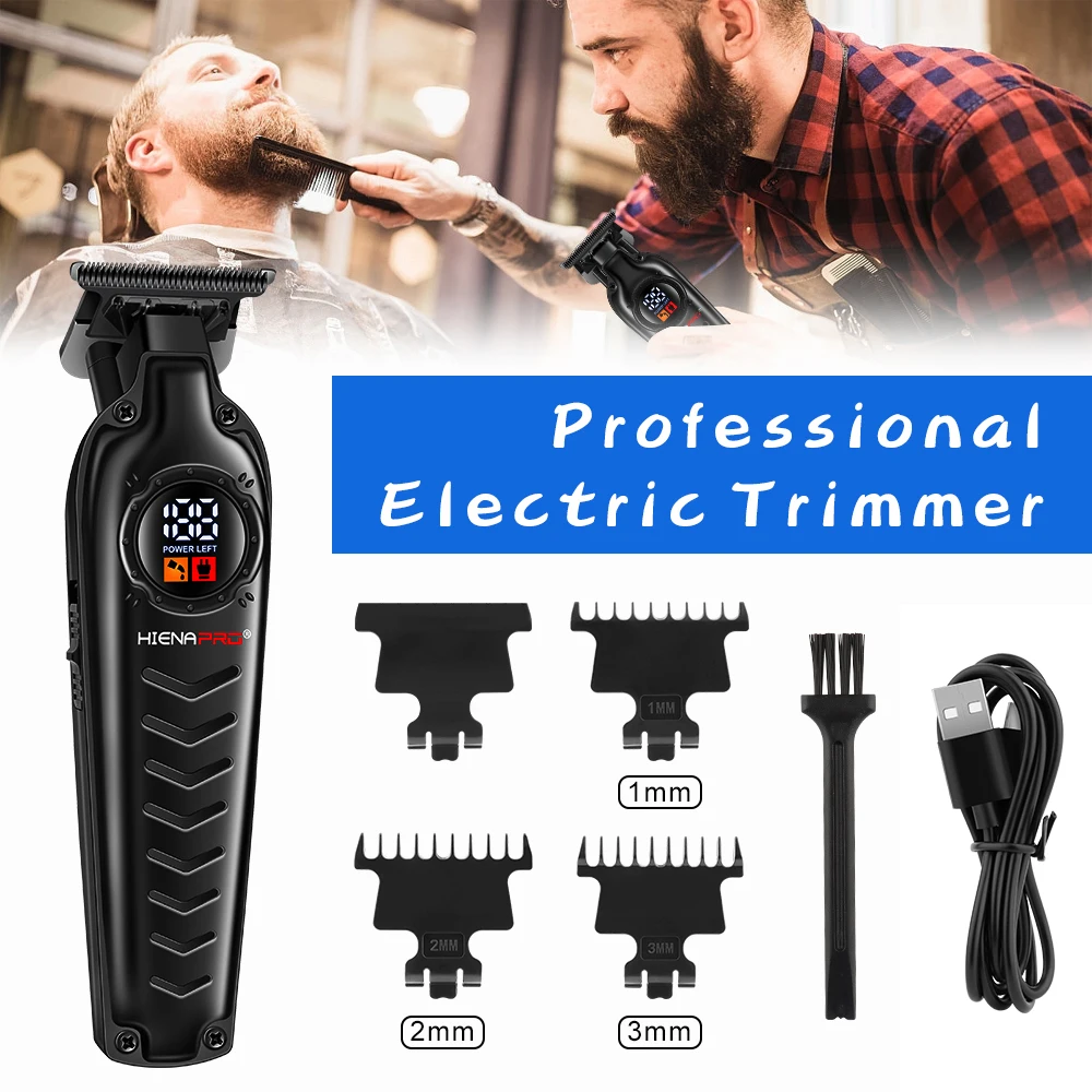 Hiena profession eller elektrischer Trimmer, wiederauf ladbarer USB-Haars ch neider, kabelloser Trimmer, LED-Display, Barts ch neider