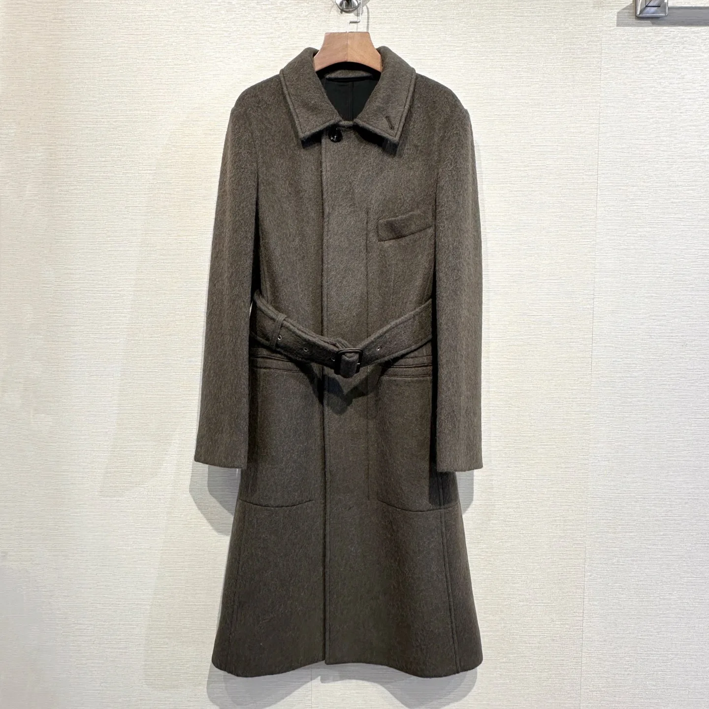 

Autumn/Winter Fashion Full Alpaca Wool Coat For Women - Long Style With Tie-Front
