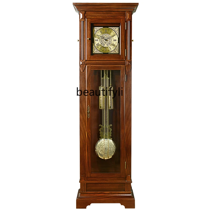 

New Chinese floor clock Living room floor clock Solid wood Chinese retro mechanical floor clock