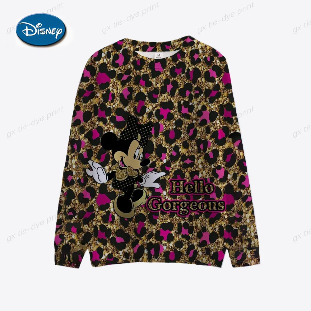 New Disney Minnie House Cute Kawaii Hoodie Sweatshirt Women's Crew Neck Long Sleeves Women's Korean Sweatshirts Girls