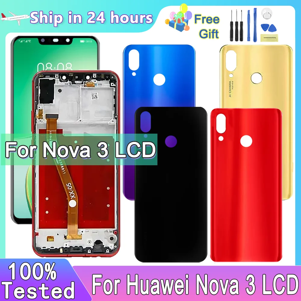 6.3\'\' Display Nova 3 LCD With Frame For Huawei Nova 3 PAR-LX1 PAR-LX9 LCD Display Touch Screen Digitizer Assembly Replacement