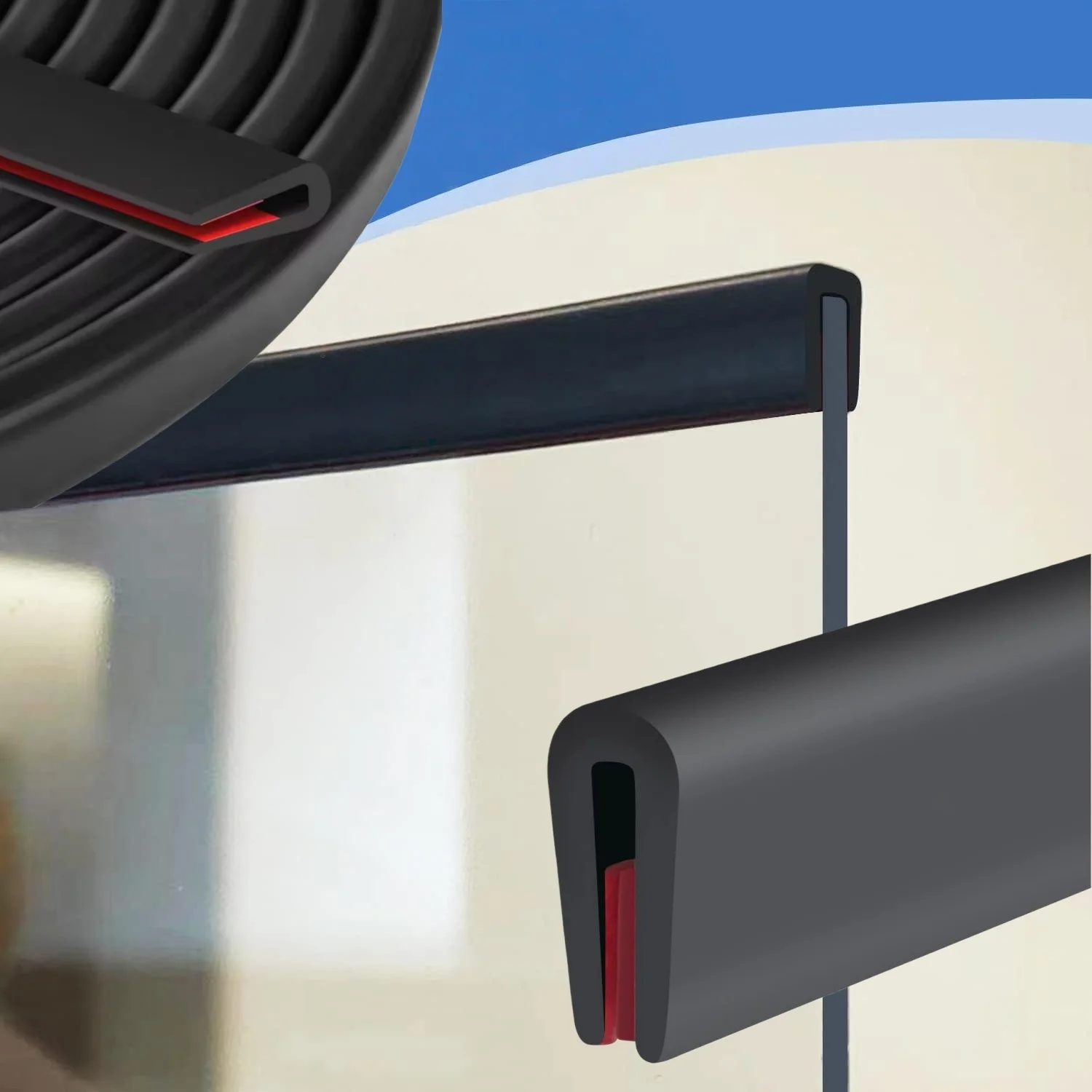 1PC 1m/3meters/5m Self Adhesive Flexible U Channel Edge Protecter for Sheet Metal, Car Doors, U Shaped Sharp Edge Guards