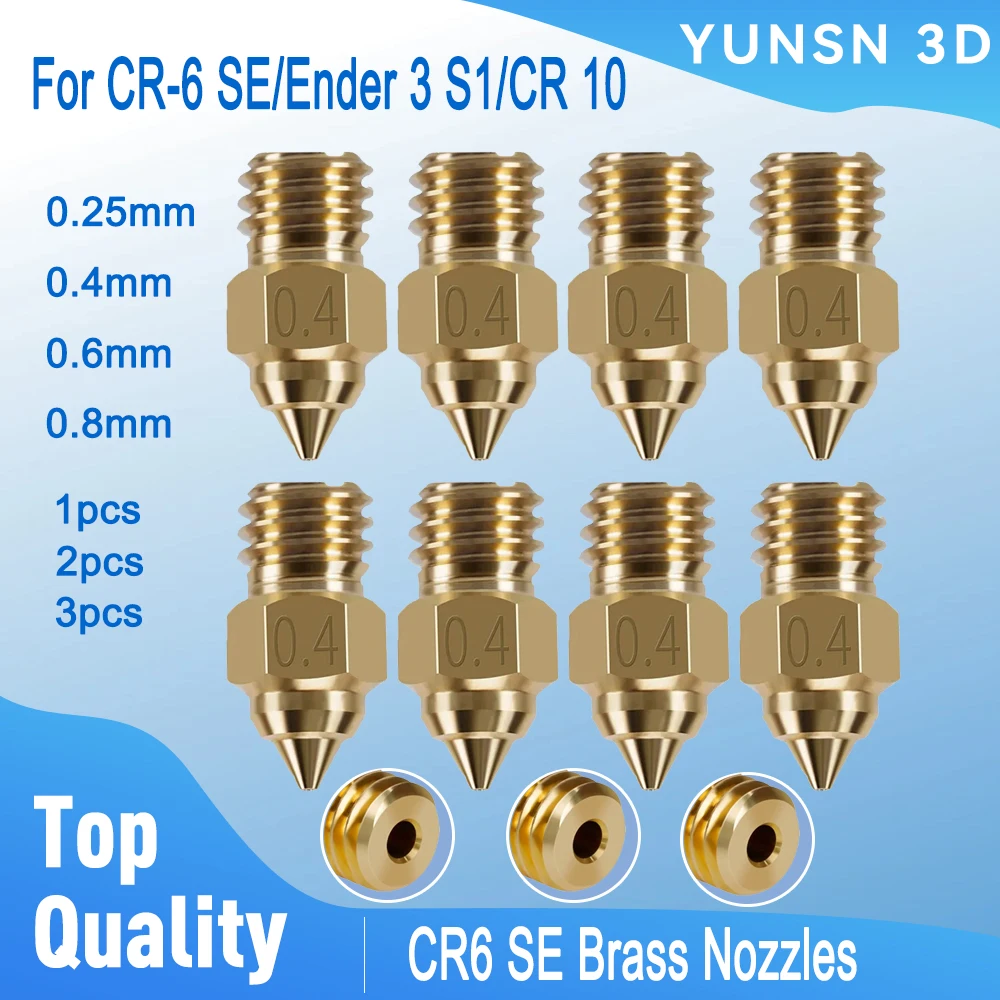 

MK8 Nozzle CR-6 SE Hard Steel Brass Copper Plated Nozzles 3D Printer Parts for CR6 SE CR5 PRO Ender 3 S1 pro CR10 V2 Ender5