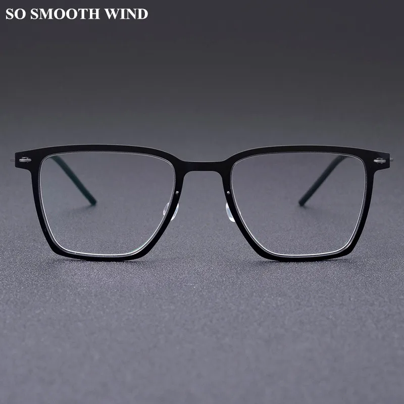 

Denmark Brand Titanium Glasses Frame Men Screwless Square Spectacles Eyeglasses Women Myopia Prescription Eyewear Optical 6554