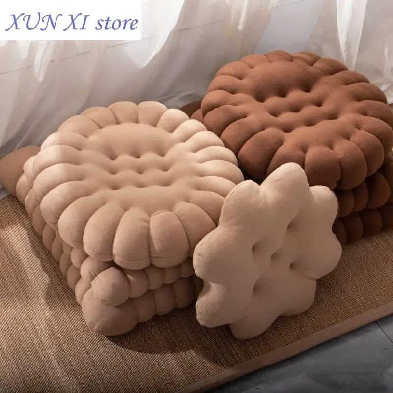 

New Sitting Biscuit Cushion Soft Shape Cushion Decorative Pillow Sofa Chair Car Seat Pad Outdoor Cookie Tatami Back Cushion