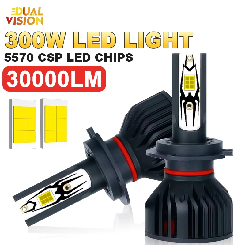 

30000LM H1 H4 H7 LED Canbus H8 H11 9005 HB3 9006 HB4 9012 Hir2 Led Bulb 5570 CSP Automobile Kit Turbo Fog Lamp 12V White 6000K