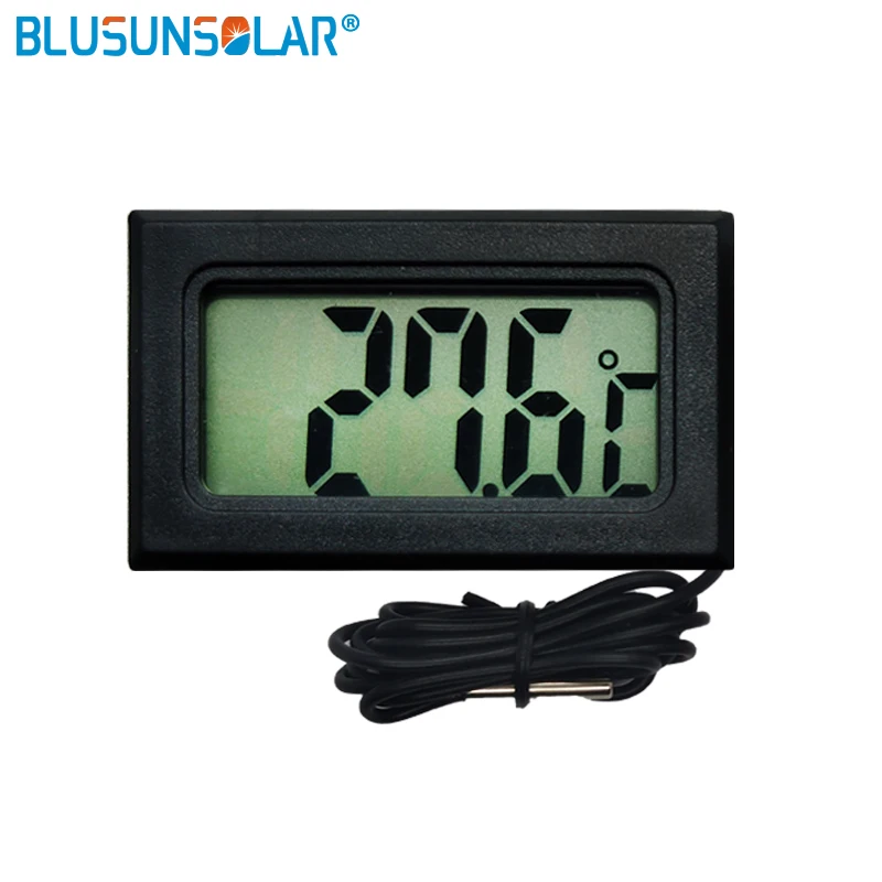 Mini Black White Digital LCD Indoor Convenient Temperature Sensor Humidity 1 Meter Thermometer Hygrometer Gauge TPM-10