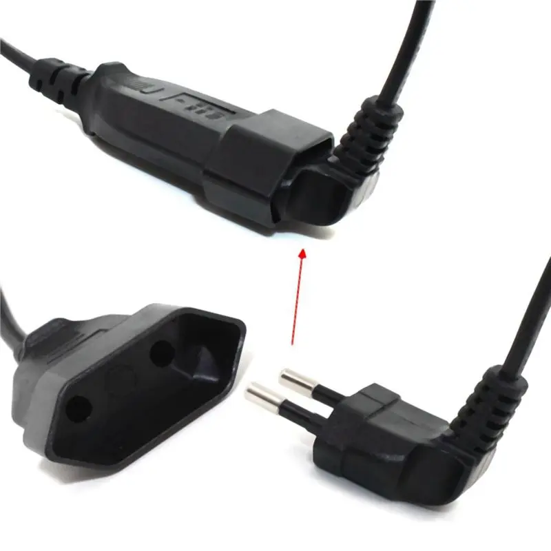 A93E-3X Europea 90 Degree Male Plug To Female Socket Power Extension Cable For PC Computer PDU(0.)