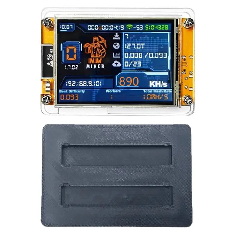 

AED7-890KH/S Nmminer Nerdminer+2 слота, подставка, 2,8-дюймовый смарт-дисплей, улучшенный хардвер, для майнинга Bitcoin Crypto Solo Lottery Miner