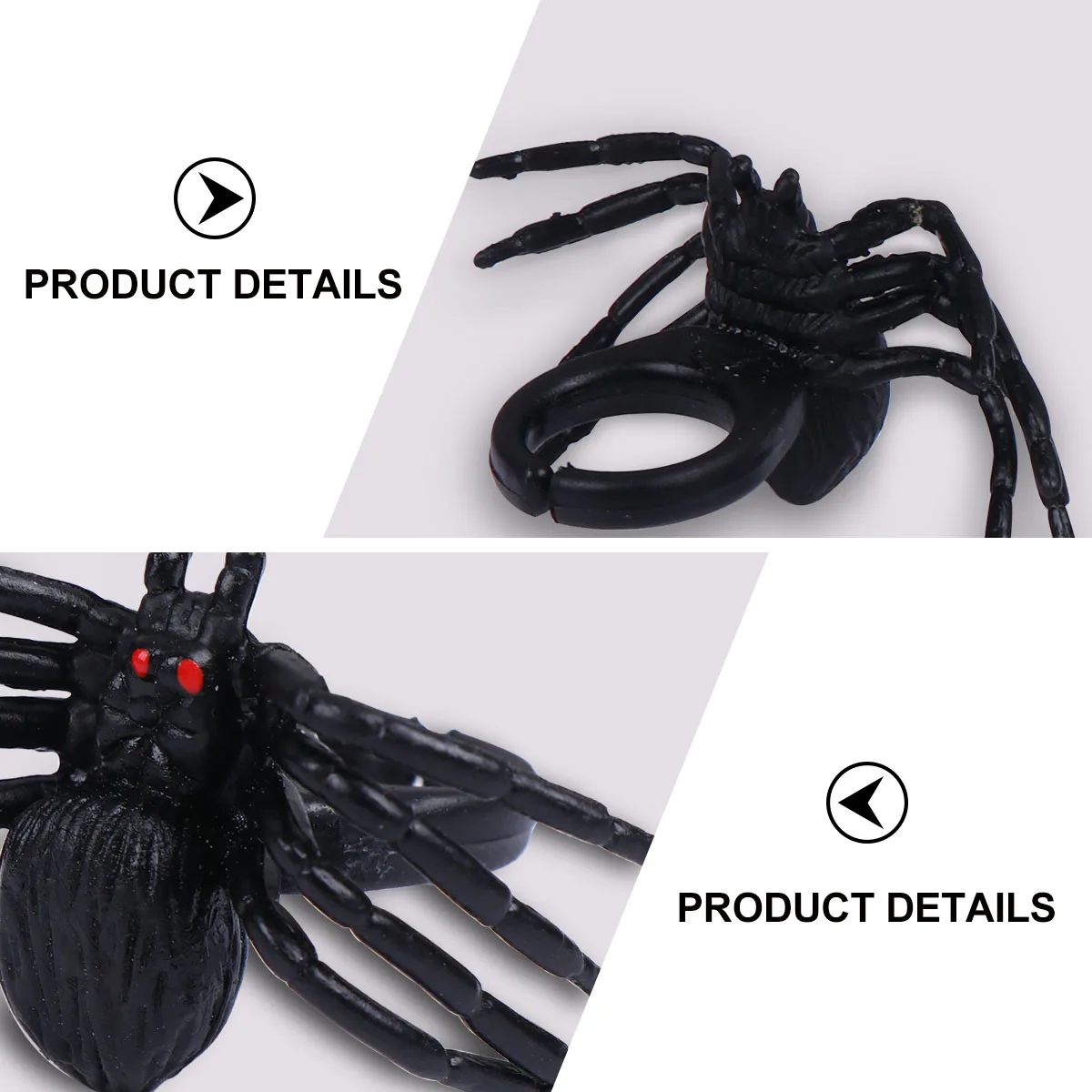 

20 PCS Mini Spider Ring Black Halloween Party Favors Plastic Supplies Decorations