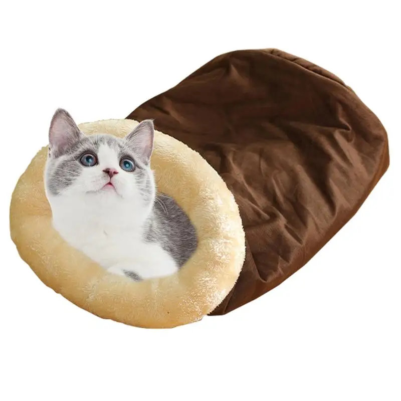 

Cat Caves For Indoor Cats Semi-Enclosed Kitten Bed Warm Pet Sleeping Bag Pet Sleeping Bag Soft Comfortable Cat Hideaway For