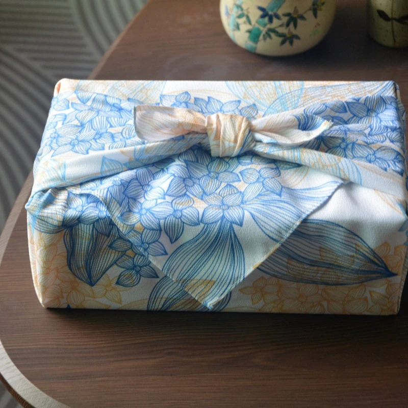 

70x70cm Japanese Style Lunch Box Bento Packaging Cloth Furoshiki Handkerchief Festival Gift Teacup Wrapping Towel Many Uses