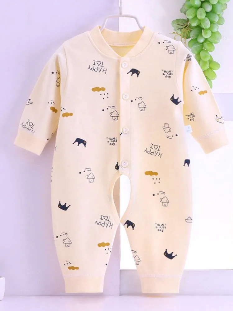 

Cotton Baby Rer Spring Autumn Newborn Boys Clothes Open Bot Cling Suit High Waist Seven Nine Pants Other Fabric