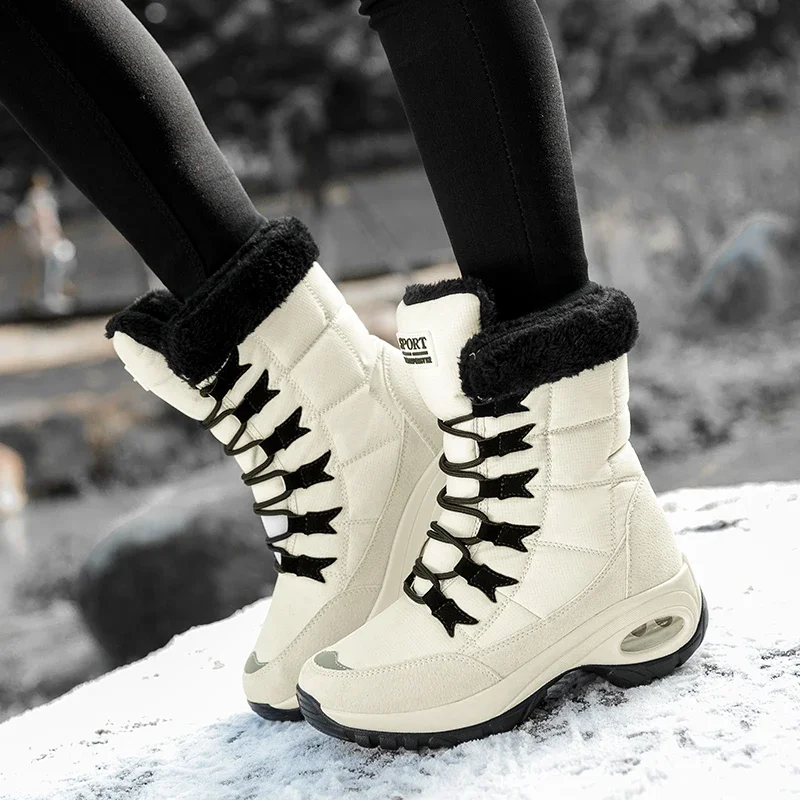 Winter Women Boots Platform Shoes Keep Warm Thigh High Snow Boots Outdoor Ladies Slip on Comfortable Waterproof Fur Femme Boots image 6