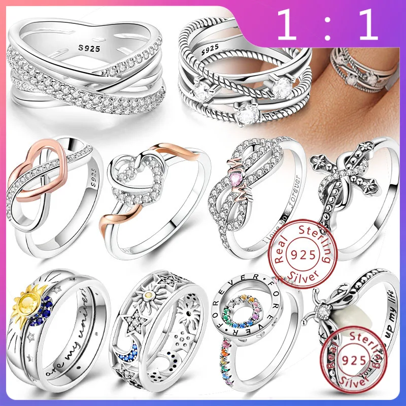 

Joy премиум класса для женщин (Anillos Originales de Plata de Ley 925) — Lazo, Corazón, Sol, Luna, Estrella y Anillos de Circón