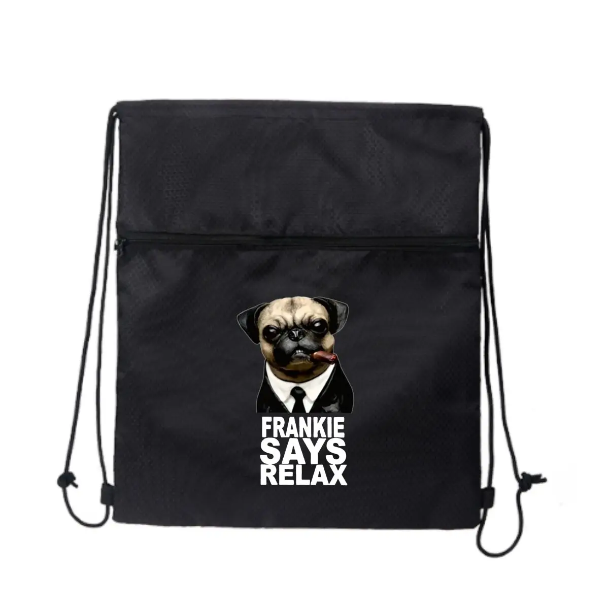 

Мопс в костюме A Dapper Dog Спорт на открытом воздухе Карман на шнурке Простой рюкзак Мужской и женский рюкзак для фитнеса