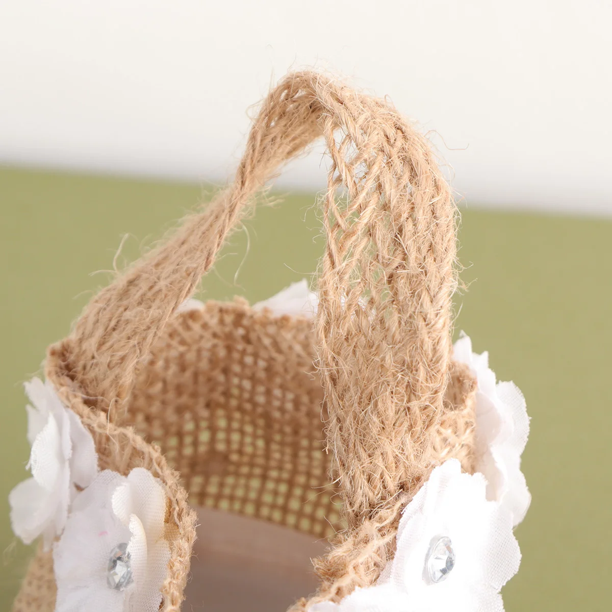 

4pcs Linen Storage Baskets Wedding Flower Girl Basket Candy Bags Holding Flowers Rose Petals Banquet EventsVintage