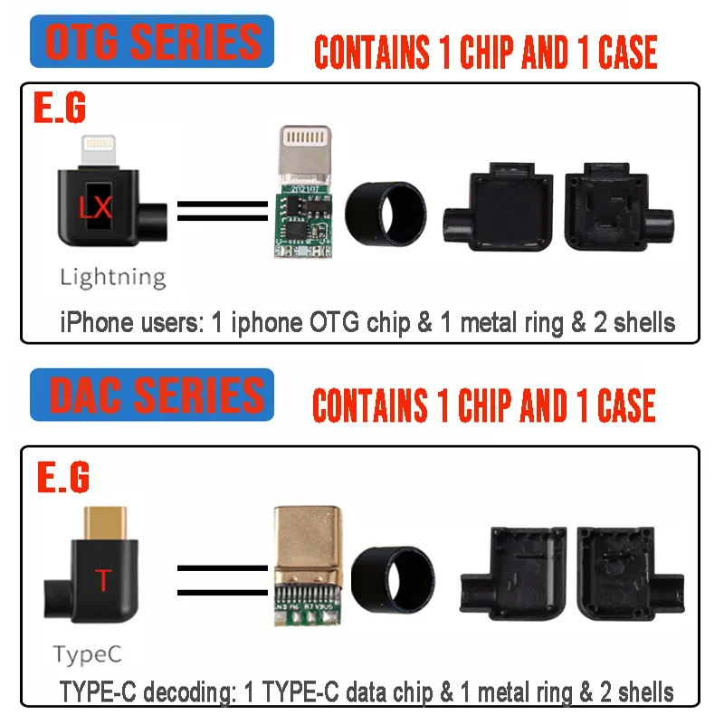 ZEPHONE S1 Oxygen Free Copper Plating 5U Sterling Silver DIY Decoder Cable Accessories, Lightning/Type c/MicroUSB/WM-PORT Plug