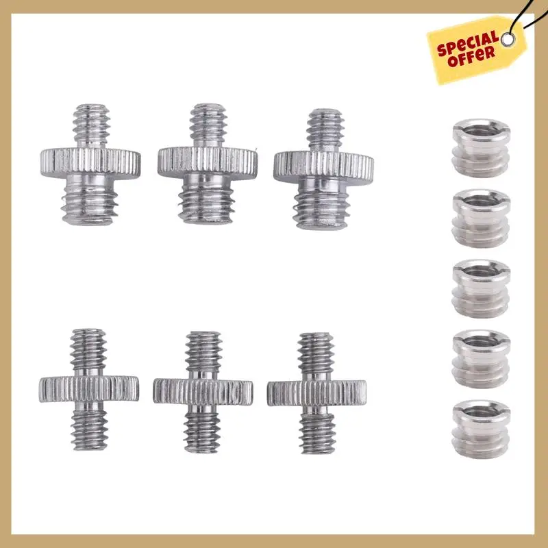 Винтовой адаптер для камеры 1/4 дюйма и 3/8 дюйма, набор резьбовых креплений для штатива, монопода, шаровая головка, подставка для светильника, плечевая установка-WMA