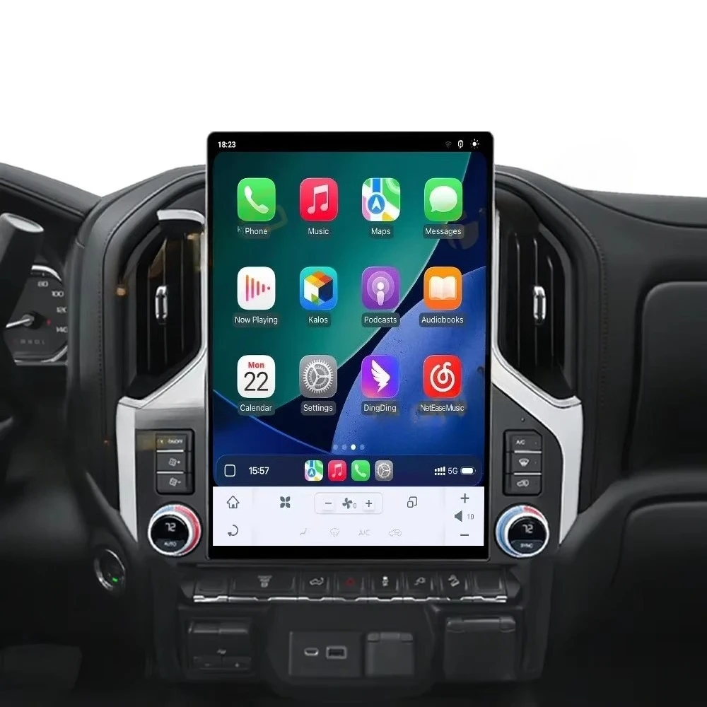 15.6 Inch Android 14 CarPlay Car Radio Touch Screen Multimedia Player Navigation for Chevrolet Silverado GMC SIERRA 2019-2022