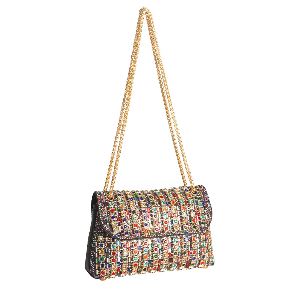 

Роскошная красочная женская вечерняя сумка премиум-класса, сумка-клатч для банкетов, ретро-дизайн, сумка через плечо, клатч, сумочка.