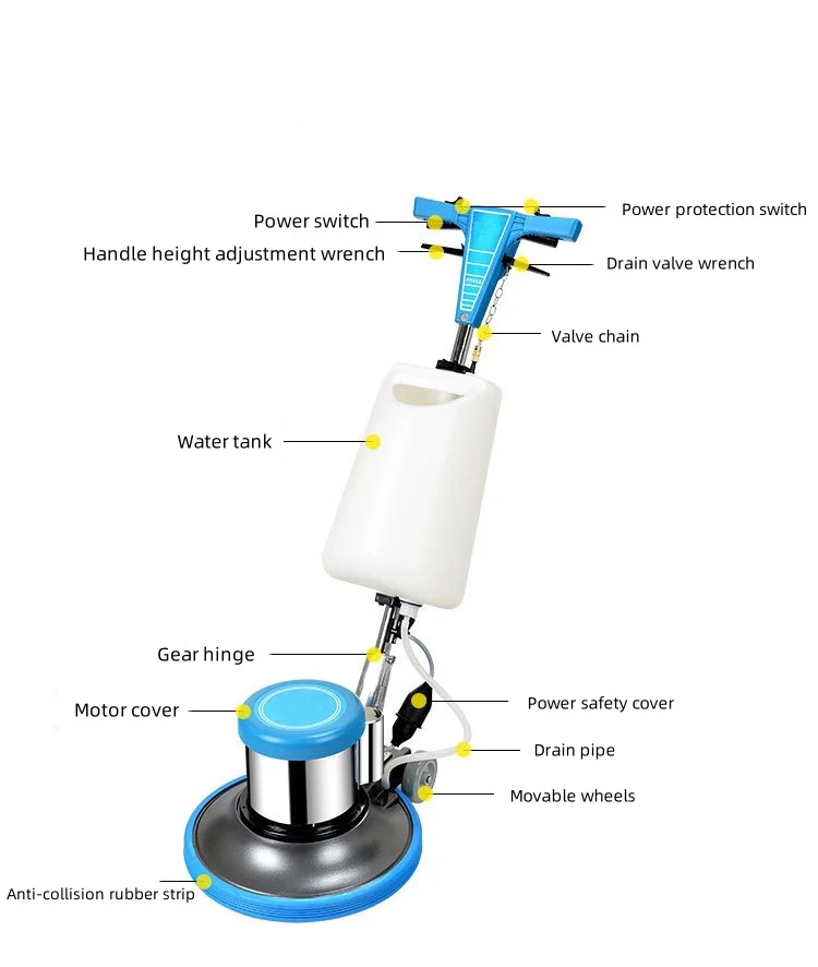 202517-Inch Industrial Floor Polisher Electric Manual Fuel Floor Waxing Machine Track Floor Cleaners Factory Price