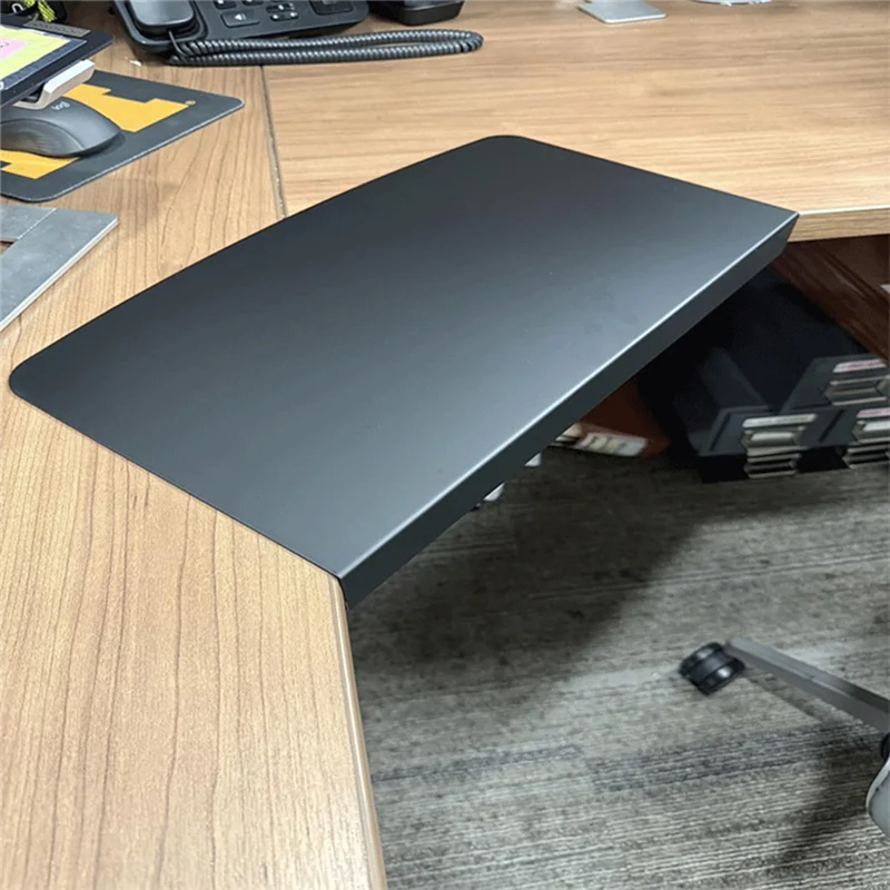 【B07R】Clamp-On Hoekbureau Connector Mouwplaat L Bureauplatform Verlengbevestiging Hoekbureaumat - Zwart