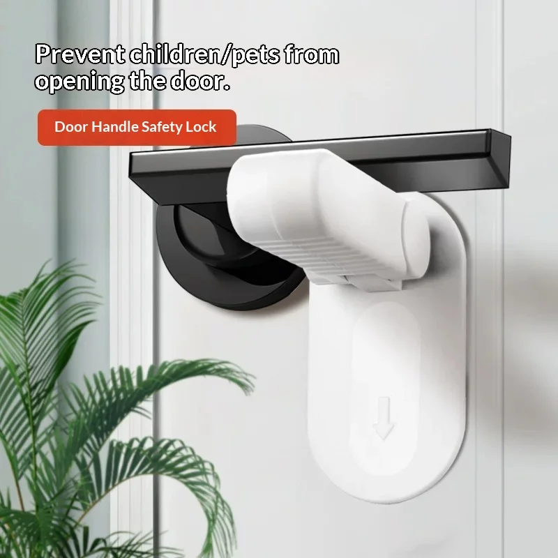 2PCS Children's Door Handle Safety Lock Anti Opening Buckle To Prevent Cats And Pets From Scratching The Door Divine Lock Buckle