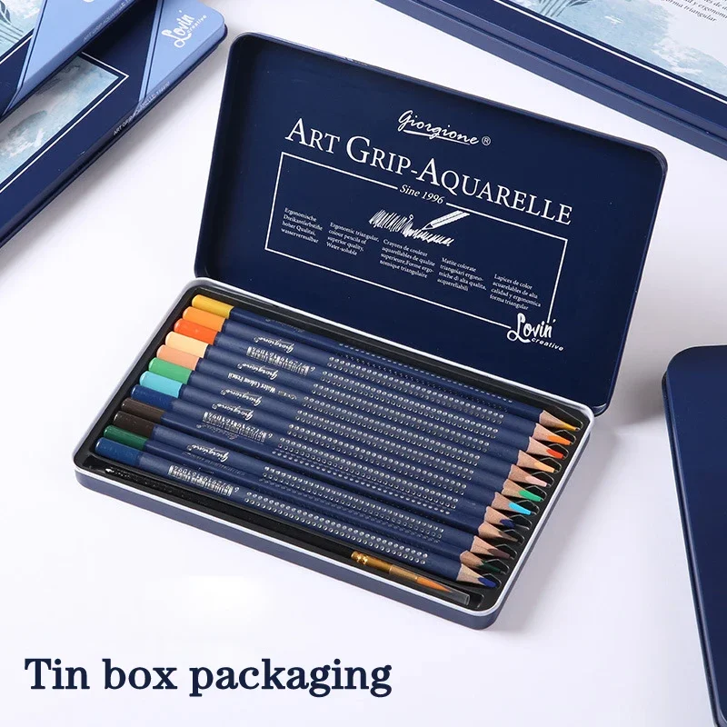 GIORGIONE Watercolor Pencils Set Triangular Wood Lapices De Colores Drawing Pencil Colour Art Sets Colouring School Supplies