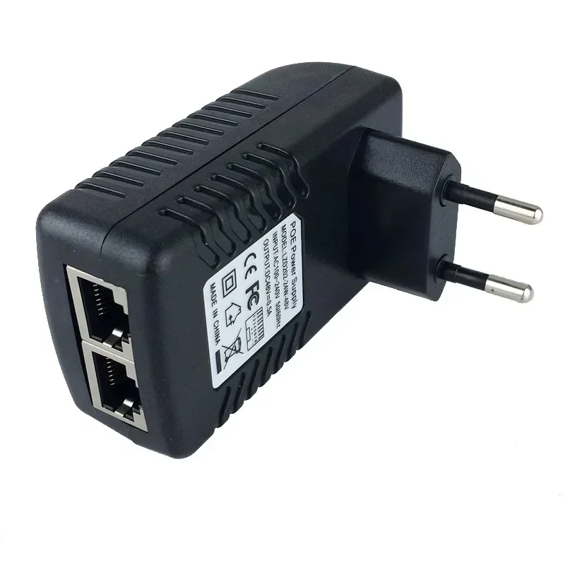 48V 0.5A 24W POE Wall Plug POE Injector Ethernet Adapter IP Camera Phone US EU Plug Security Surveillance Power Supply