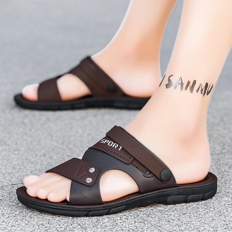 Sandals men's wear 2024 summer new waterproof anti-slip slippers sports driving dual-purpose dad beach shoes.