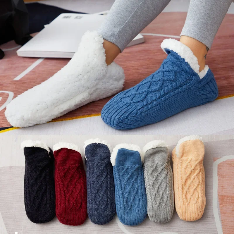 Women Socks Winter Warm Snow Socks Men Thickened Cotton-blends Home Socks Slippers Carpet Foot Warmer Skarpetki Damskie