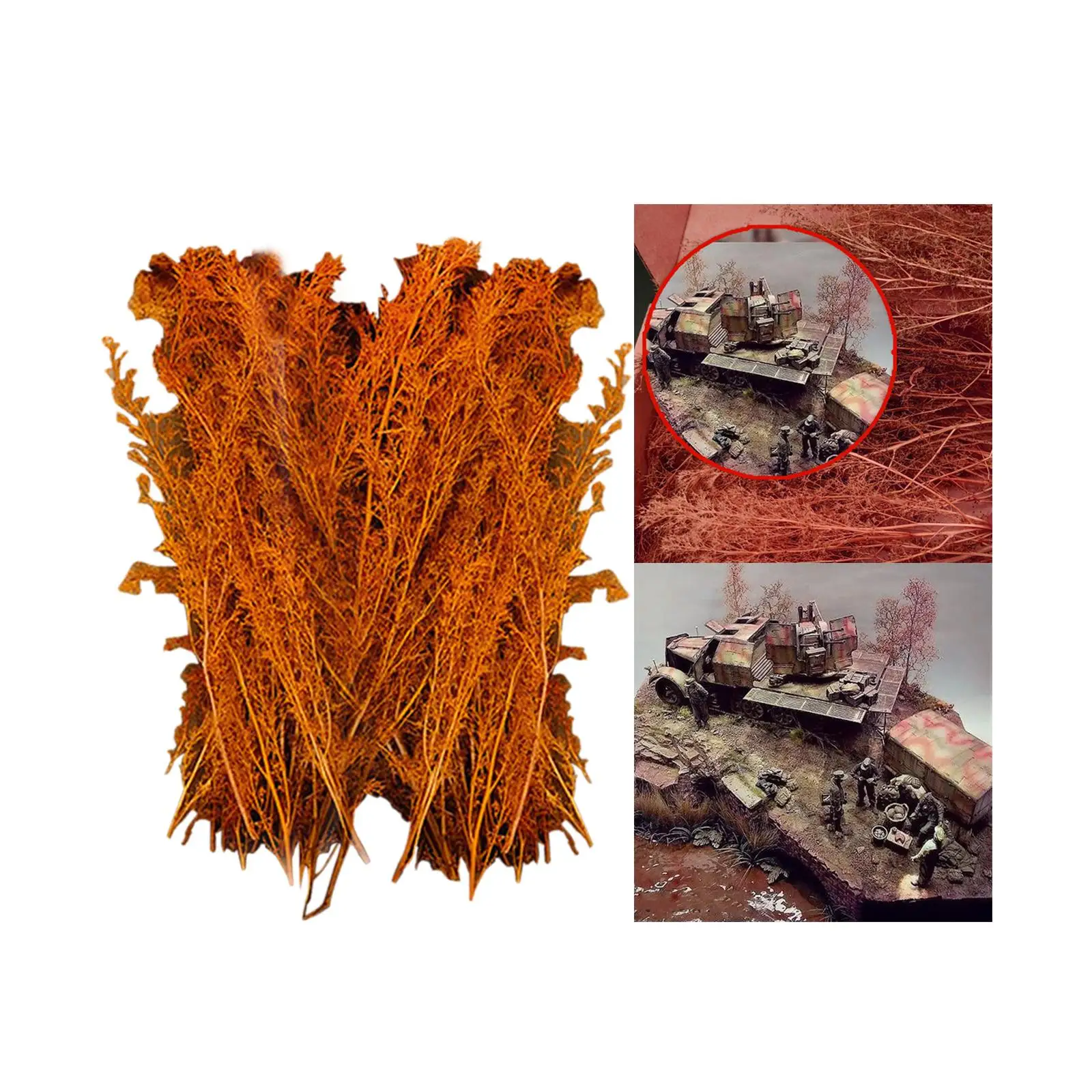 أشجار مصغرة 1/48 مشهد القطار 1/72 1/87 نموذج المواد الديوراما مشهد أحمر بني #4