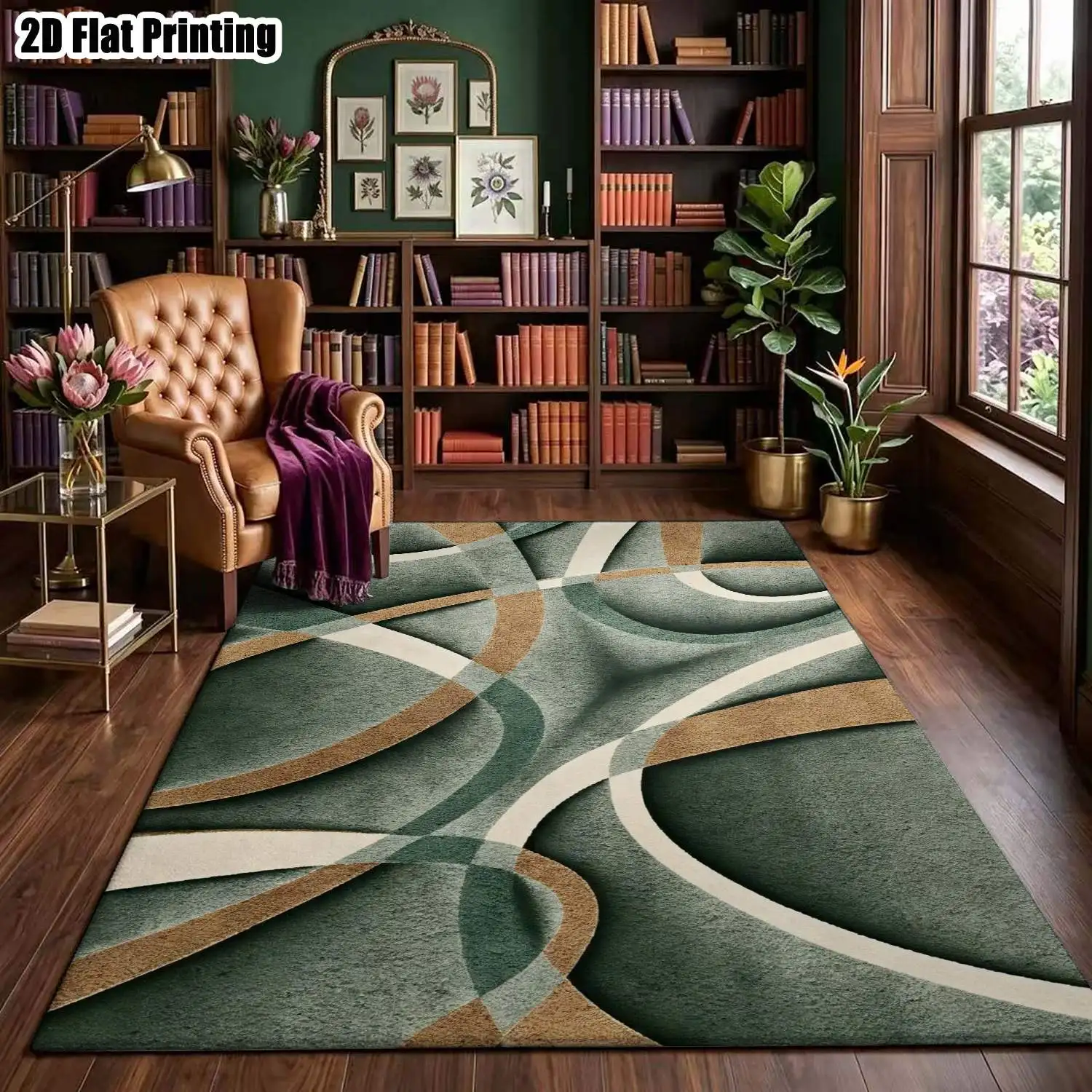 Aesthetic Optical Illusion Print Carpet Nordic Abstract Twined Ribbon Area Rug Premium Library Dorm Sitting Room Decal