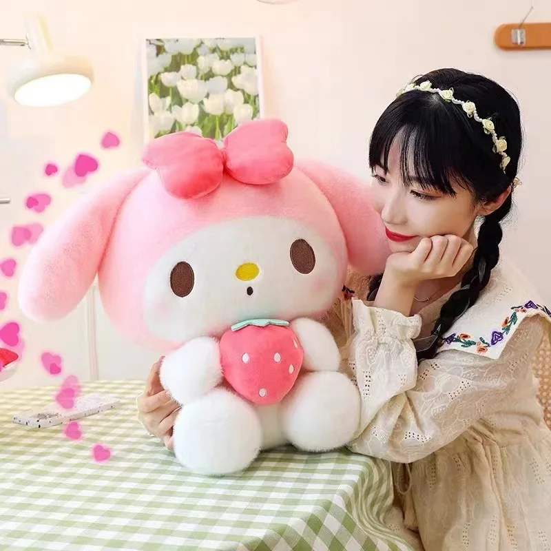 25 см Sanrio Kuromi My Melody плюшевые игрушки мультфильм клубника Куроми мягкая кукла Kawaii аниме Мелодия плюшевая кукла для девочек рождественские подарки