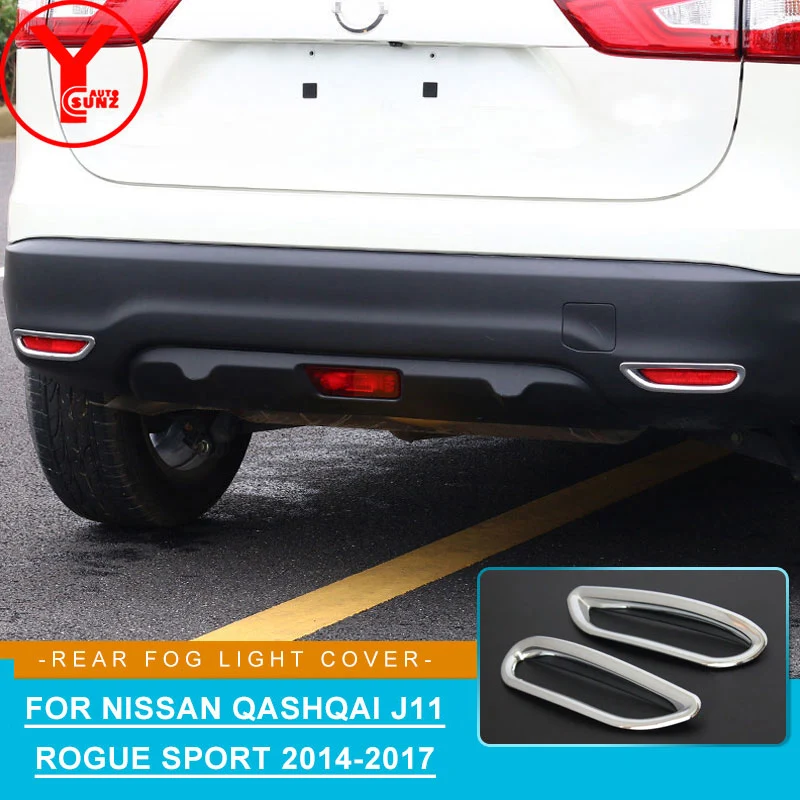 

Chrome Rear Fog Light Cover For Nissan Qashqai j11 Rogue 2014 2015 2016 2017 Tail Lamp Trim Car Accessories Parts YCSUNZ