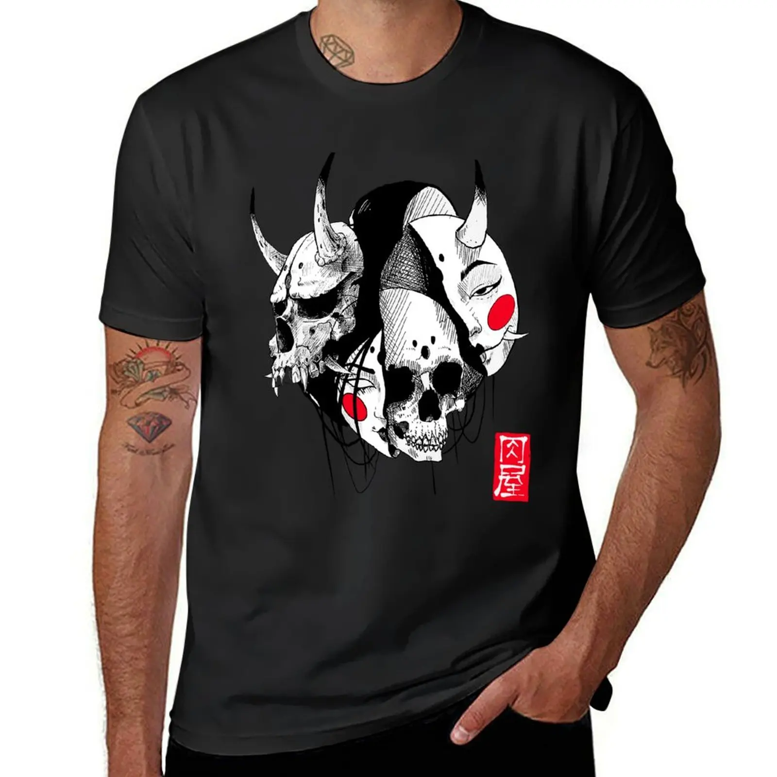 

Japanese Evil Girl Hannya Samurai Mask T-Shirt new edition aesthetic clothes oversizeds mens t shirts casual stylish