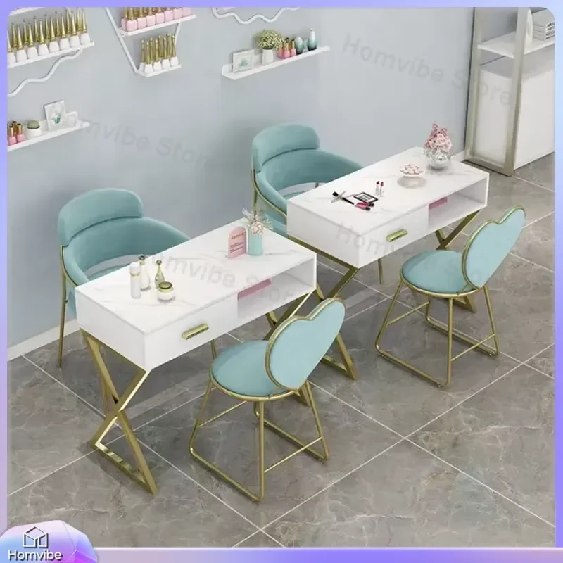 Marble  Table for Salon Professional Manicure Table with Storage Shelf Nail Desk for Home UseArt Table  Station