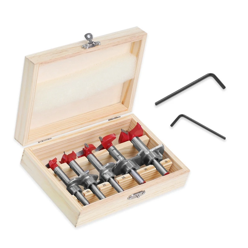 

ABPP-Positioning Hole Saw Kit Adjustable 15-35Mm Hinge Hole Opener Woodworking Carbide Drill Bits Set