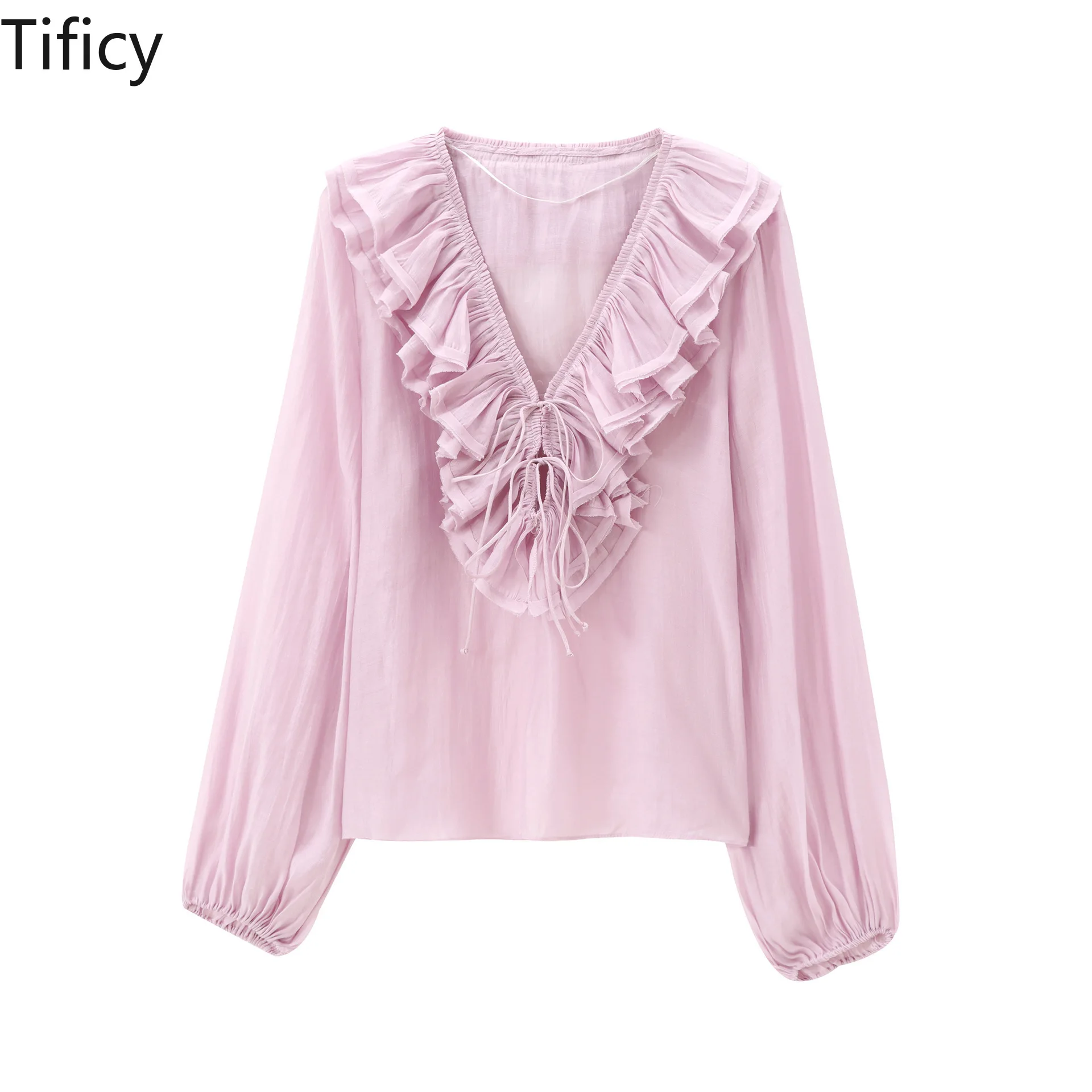 

TIFICY Autumn New Women's Elegant Streetwear Fashion Layered Decoration Long Sleeved Shirt Blusa De Tricot Feminina Inverno