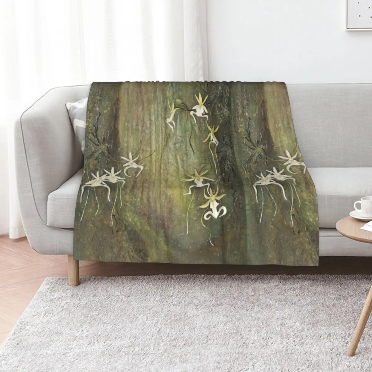 

Ghost Orchids Throw Blanket Flannel Fabric Summer Warm Plush Blankets