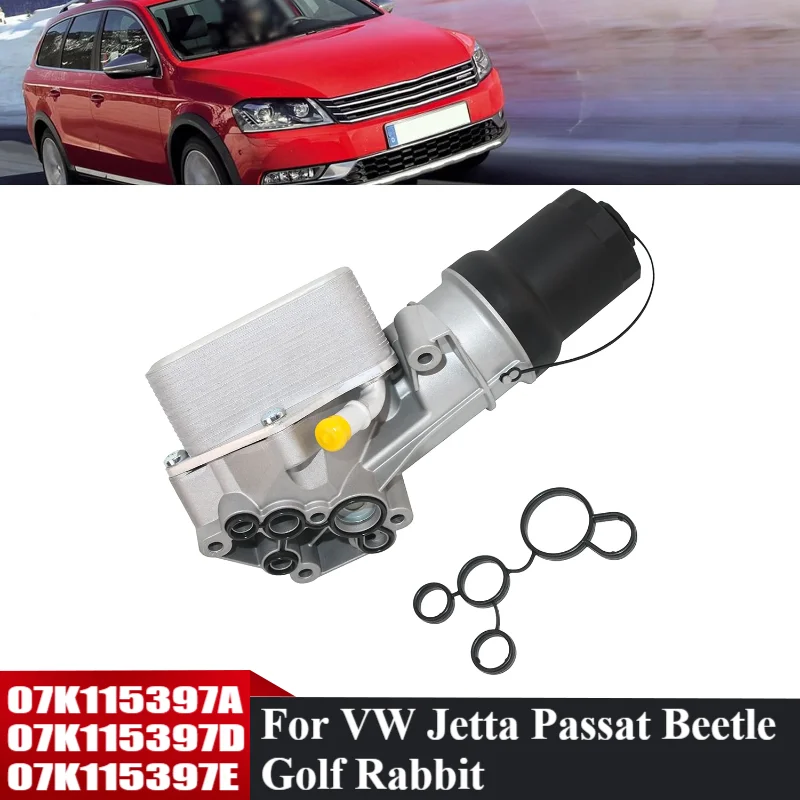 

Aluminum Engine Oil Cooler Filter Housing Thermostat For VW Beetle Golf Jetta Rabbit Passat For Audi TTRS 07K115397D 07K115397A