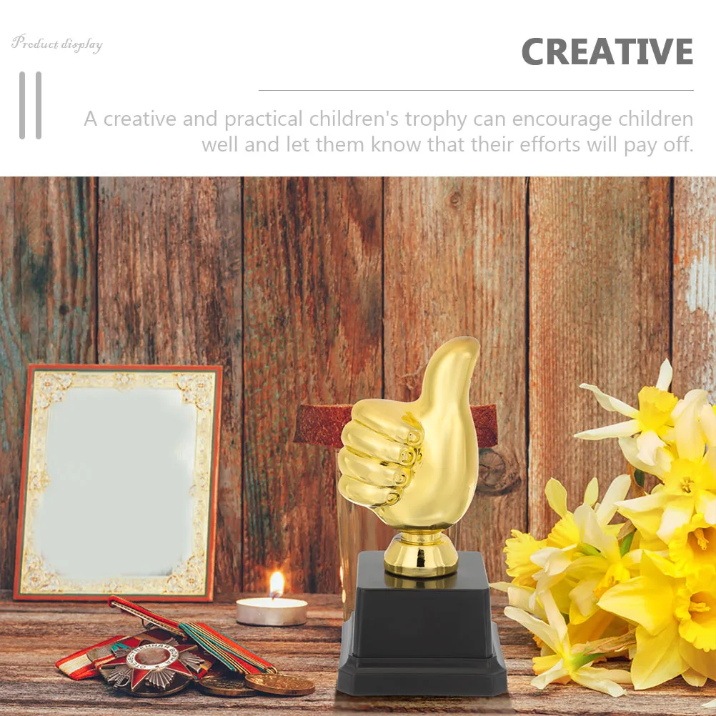 

4pcs Creative Thumb s Award Trophy Competition Trophy Funny Design Soccer Basketball Match Reward Plastic Trophies