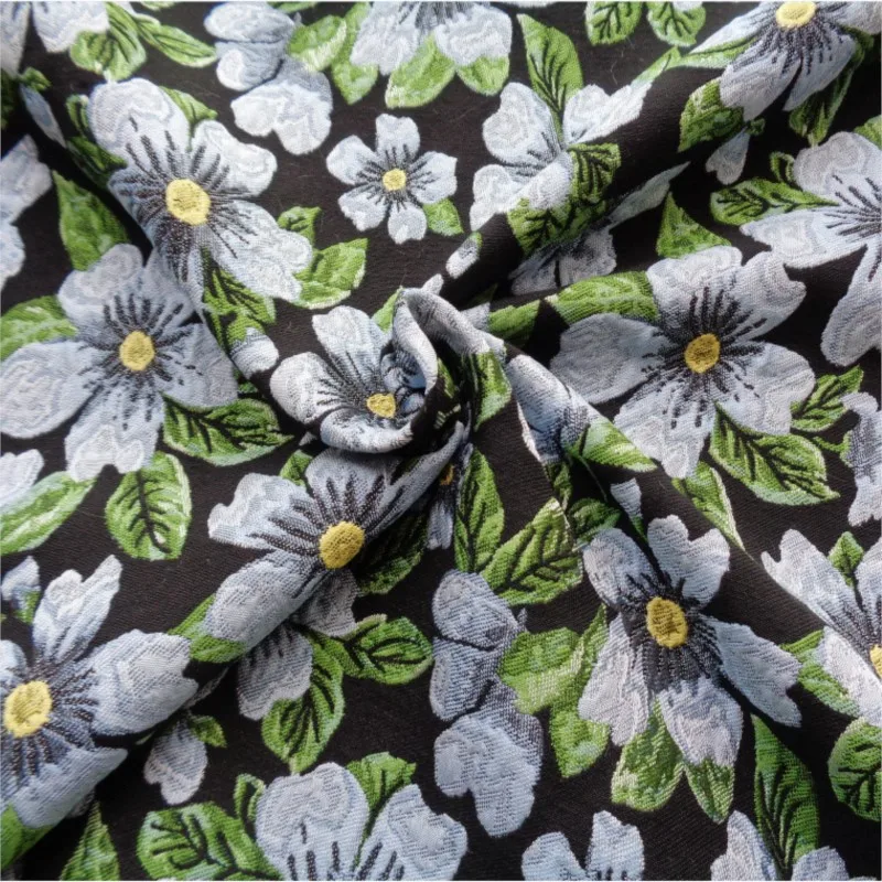 

The fabric of jacquard plant flower women's puffy skirt and bag is wide has a fashionable